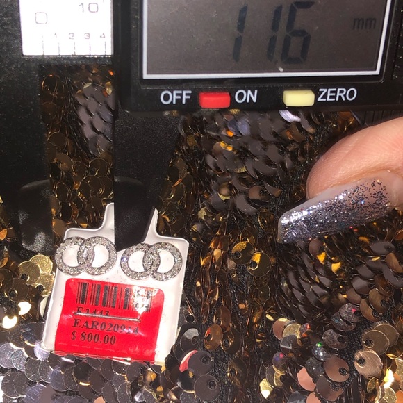 10k white gold vermeil real diamond beautiful custom made earrings NOT CZ Sale! - Picture 5 of 7